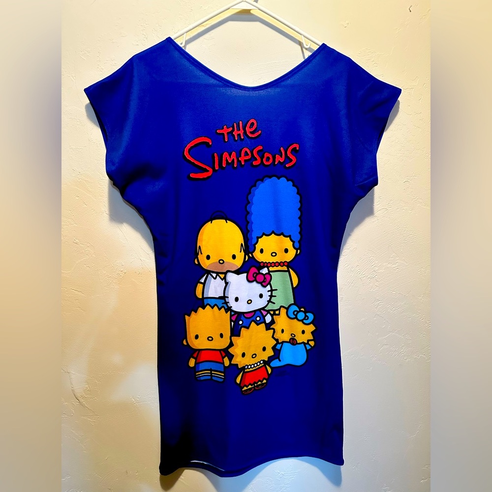 The Simpsons x Hello Kitty by Japan LA tunic dress. Size medium. NWT.